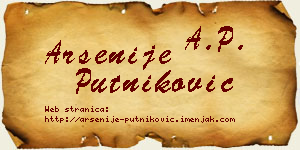 Arsenije Putniković vizit kartica